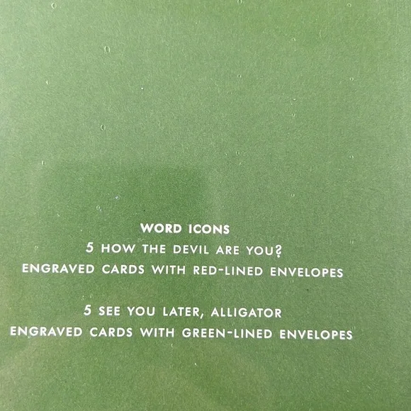 **SOLD**Kate Spade Word Icon Stationery - 5 notecard - Picture 3 of 7